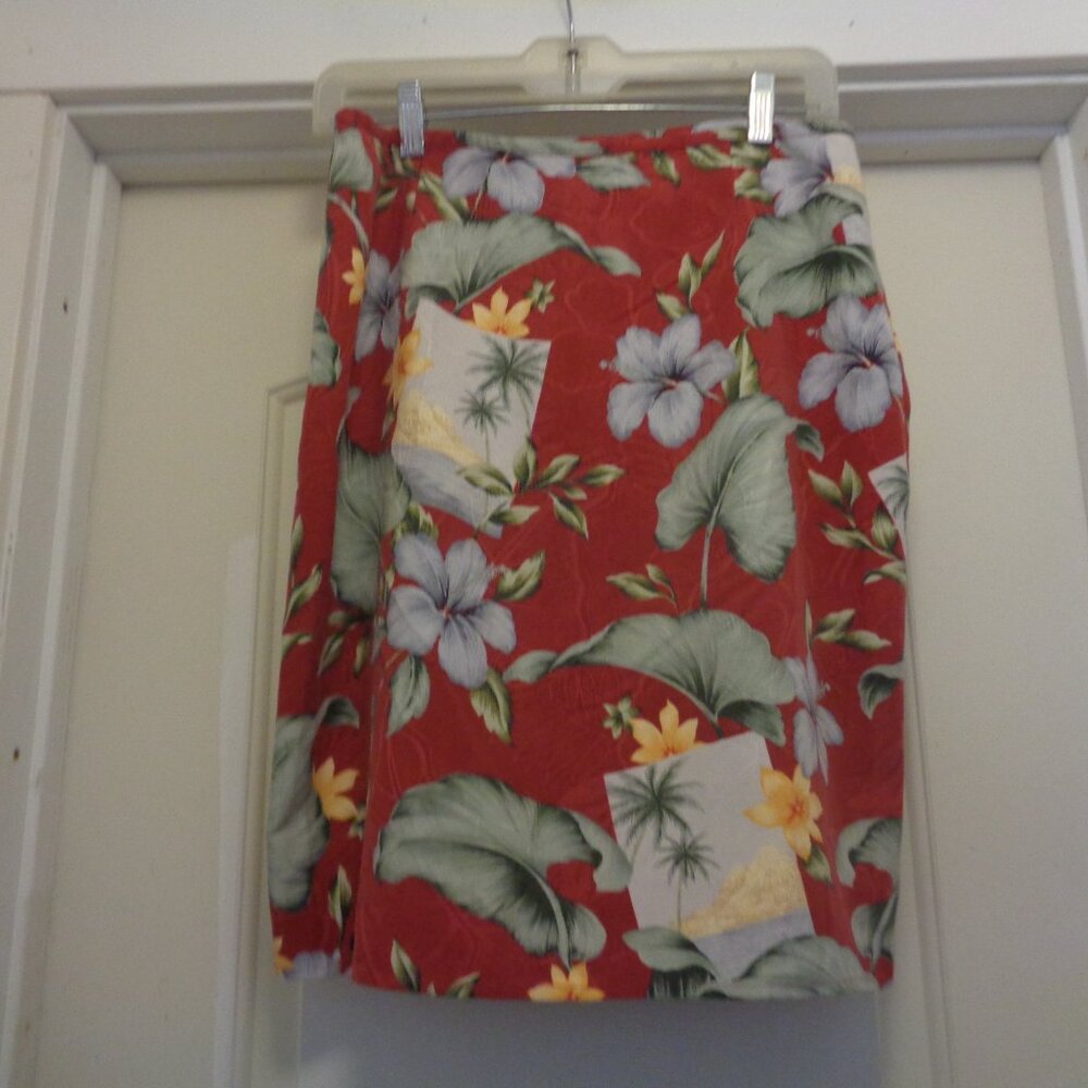 ISLANDCORE GIRL TROPICAL PARADISE SILK WRAP SKIRT TOMMY BAHAMA 10/12 - Picture 2 of 4